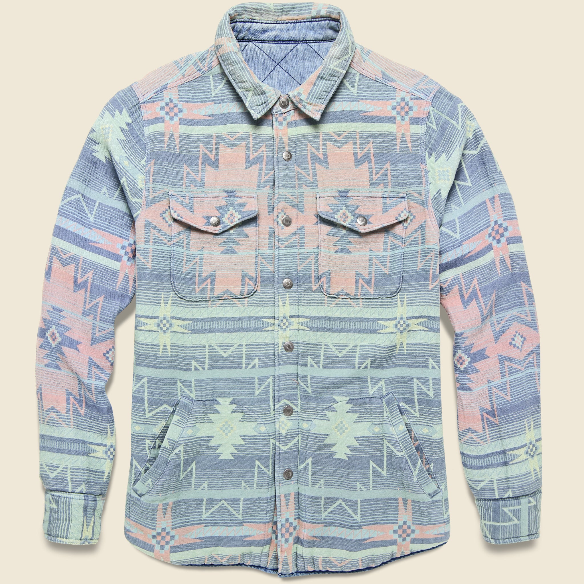 Good Feather Reversible Bondi Jacket - Indigo/Morning Star - Faherty - STAG Provisions - Outerwear - Coat / Jacket