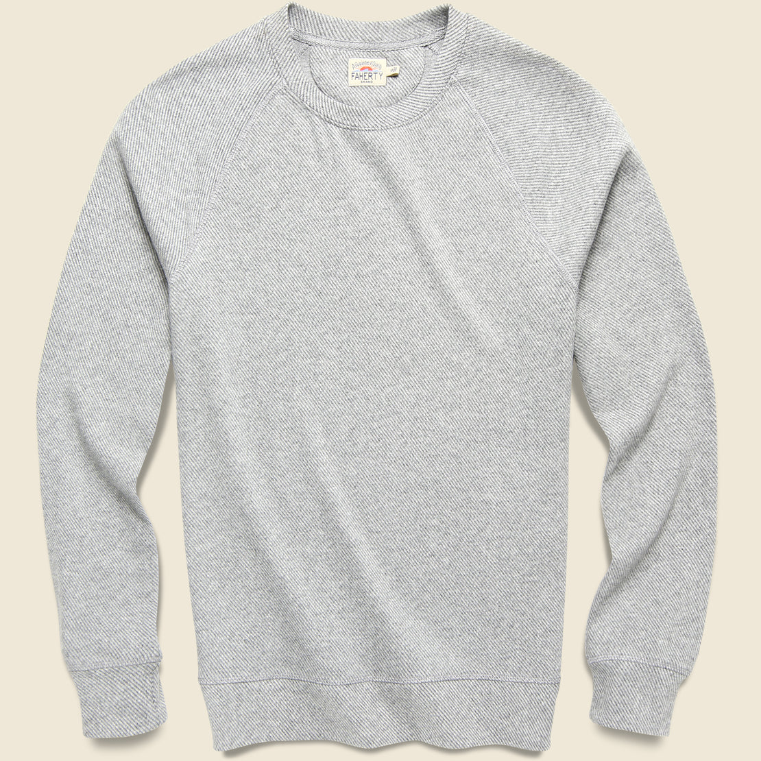 Faherty Legend Sweater Crew - Fossil Grey Twill