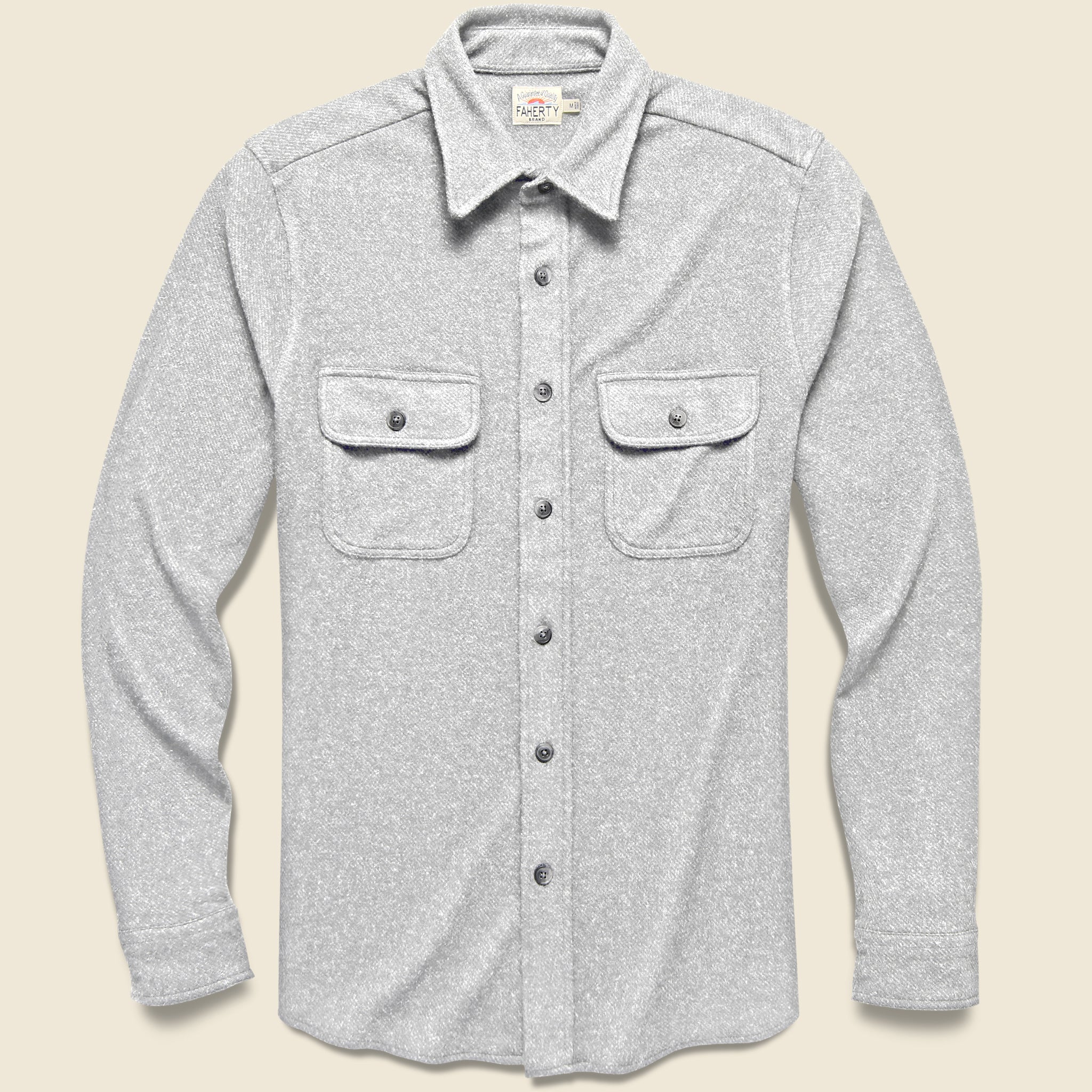 Legend Sweater Shirt - Fossil Grey Twill - Faherty - STAG Provisions - Tops - Fleece / Sweatshirt