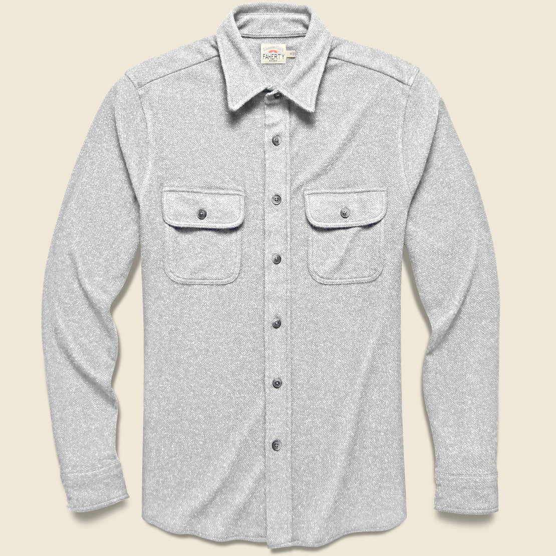 Faherty Legend Sweater Shirt - Fossil Grey Twill