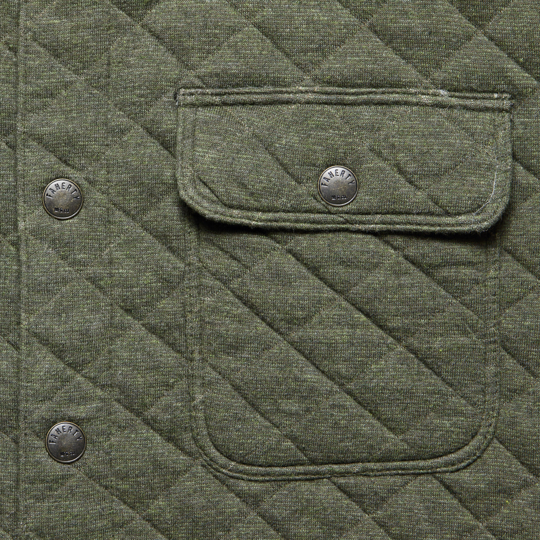 Epic Quilted Fleece CPO Shirt Jacket - Olive Melange - Faherty - STAG Provisions - Outerwear - Shirt Jacket