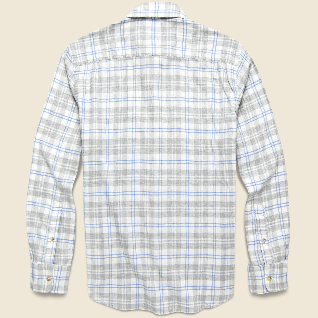 Stretch Featherweight Flannel - Grey Cream Plaid - Faherty - STAG Provisions - Tops - L/S Woven - Plaid