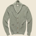 Marled Cotton Cardigan - Light Olive Marl - Faherty - STAG Provisions - Tops - Sweater