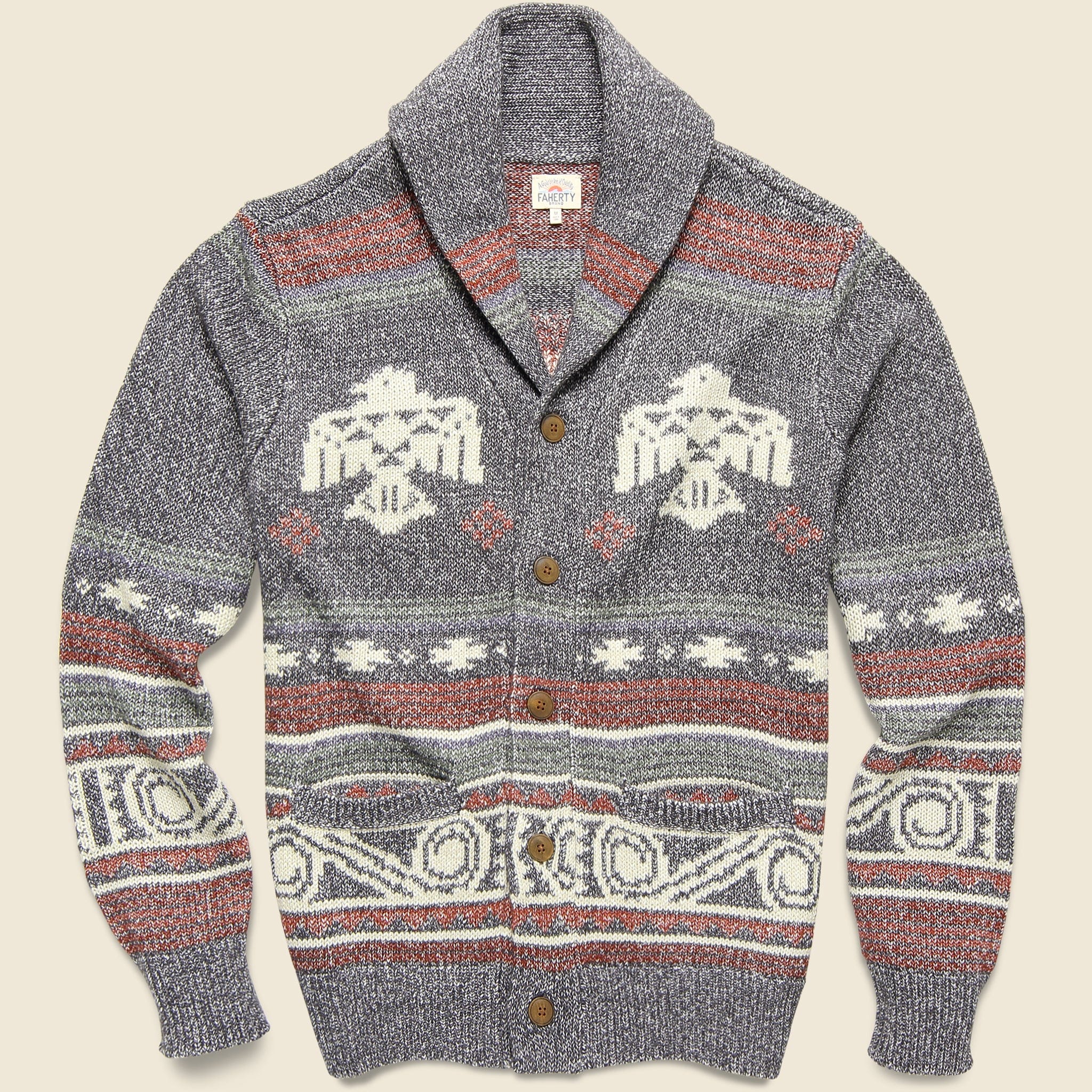 SPJ Thunderbird Shawl Cardigan - Multi - Faherty - STAG Provisions - Tops - Sweater