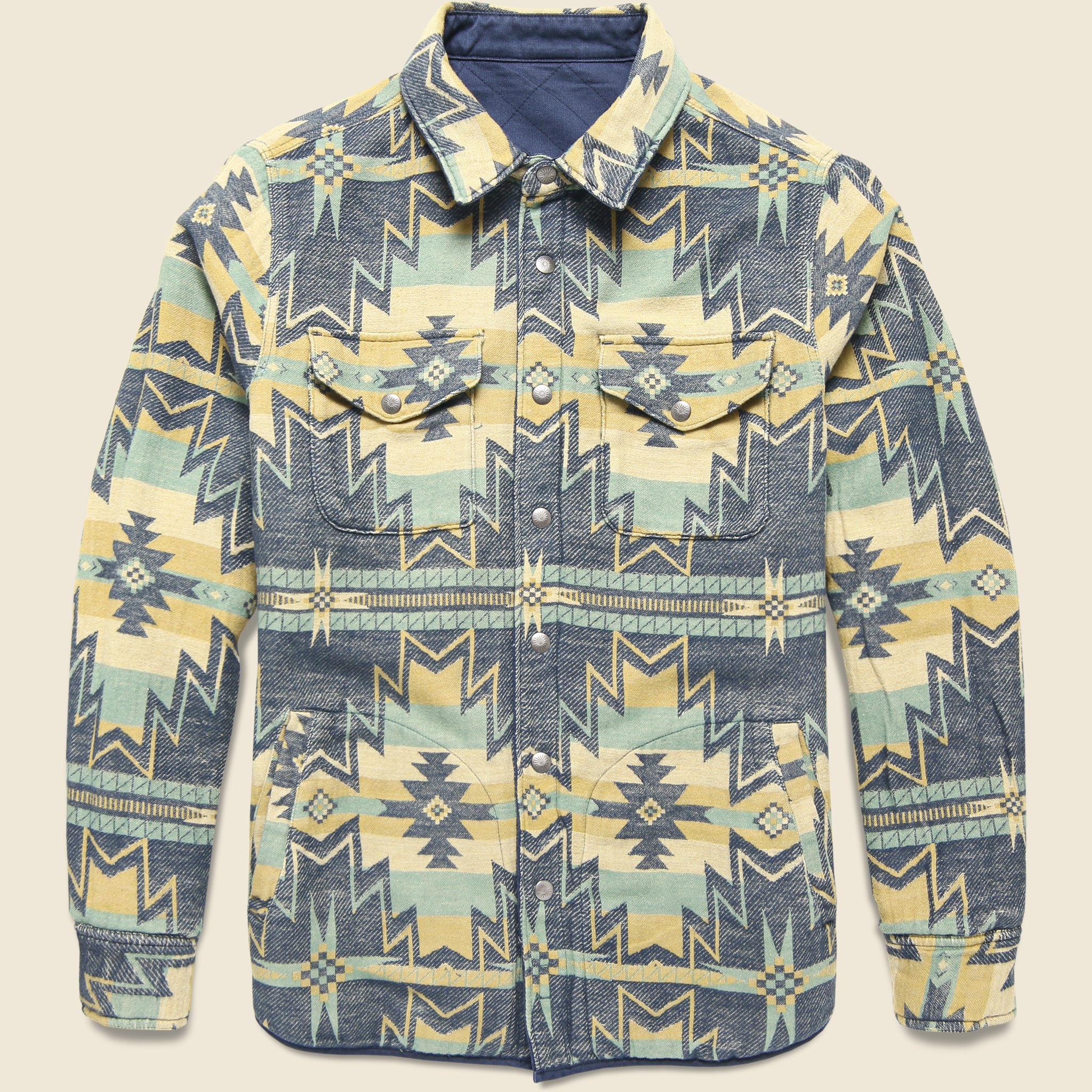 Good Feather Reversible Bondi Jacket - Navy/Ponderosa Star - Faherty - STAG Provisions - Outerwear - Coat / Jacket
