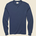 Legend Waffle Crew Shirt - Navy - Faherty - STAG Provisions - Tops - L/S Knit