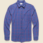Indigo Windowpane Shirt - Indigo/Red - Faherty - STAG Provisions - Tops - L/S Woven - Plaid