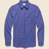 Indigo Windowpane Shirt - Indigo/Red - Faherty - STAG Provisions - Tops - L/S Woven - Plaid