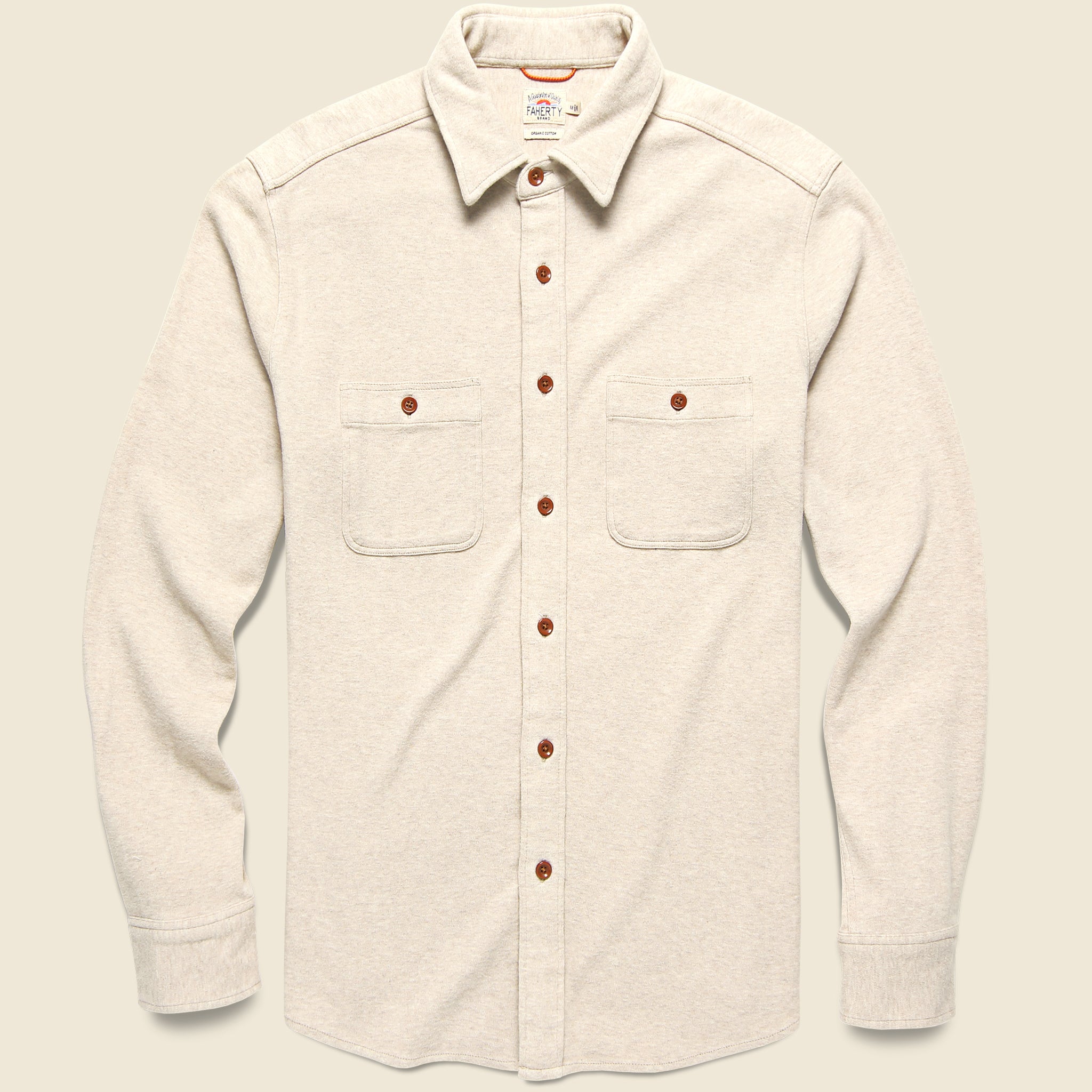 Knit Alpine Shirt - Oatmeal Heather - Faherty - STAG Provisions - Tops - L/S Woven - Solid