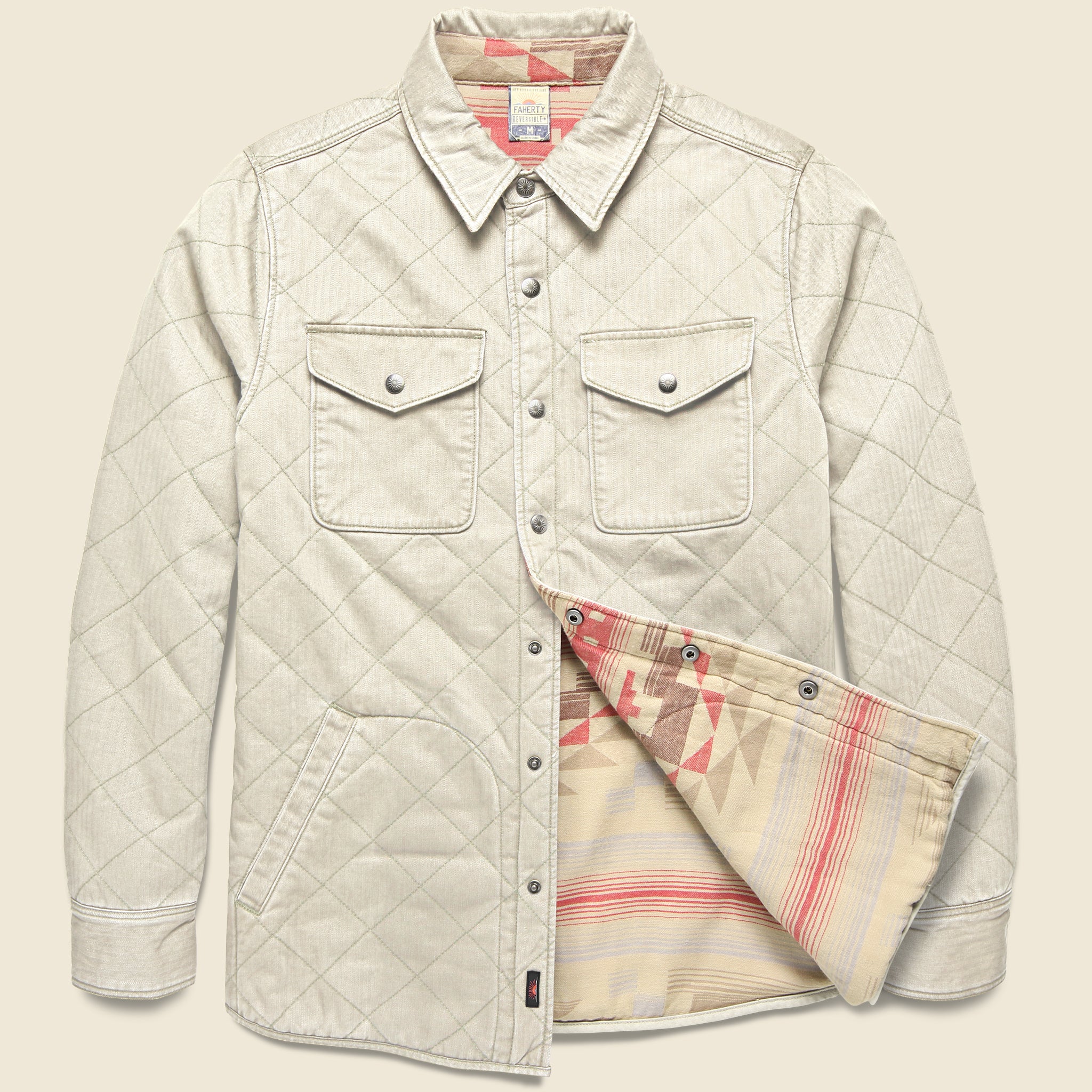 Reverse Bondi Jacket - Stone/Bighorn Sand - Faherty - STAG Provisions - Outerwear - Coat / Jacket