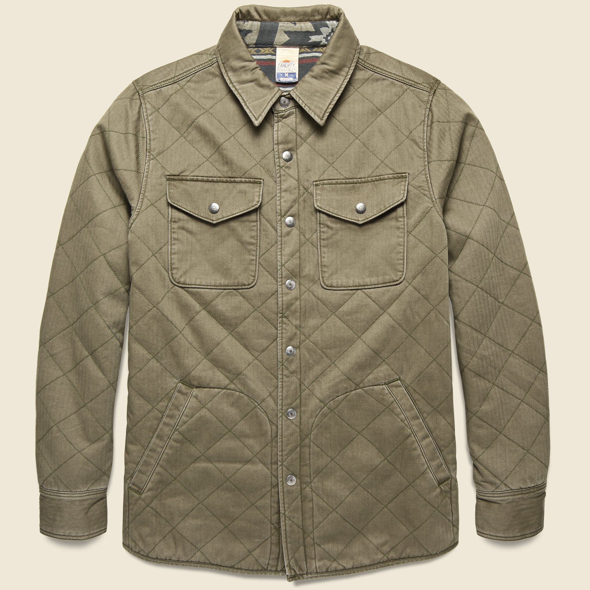 
                          Reverse Bondi Jacket - Olive/Black Star Nation - Faherty - STAG Provisions - Outerwear - Coat / Jacket
                        