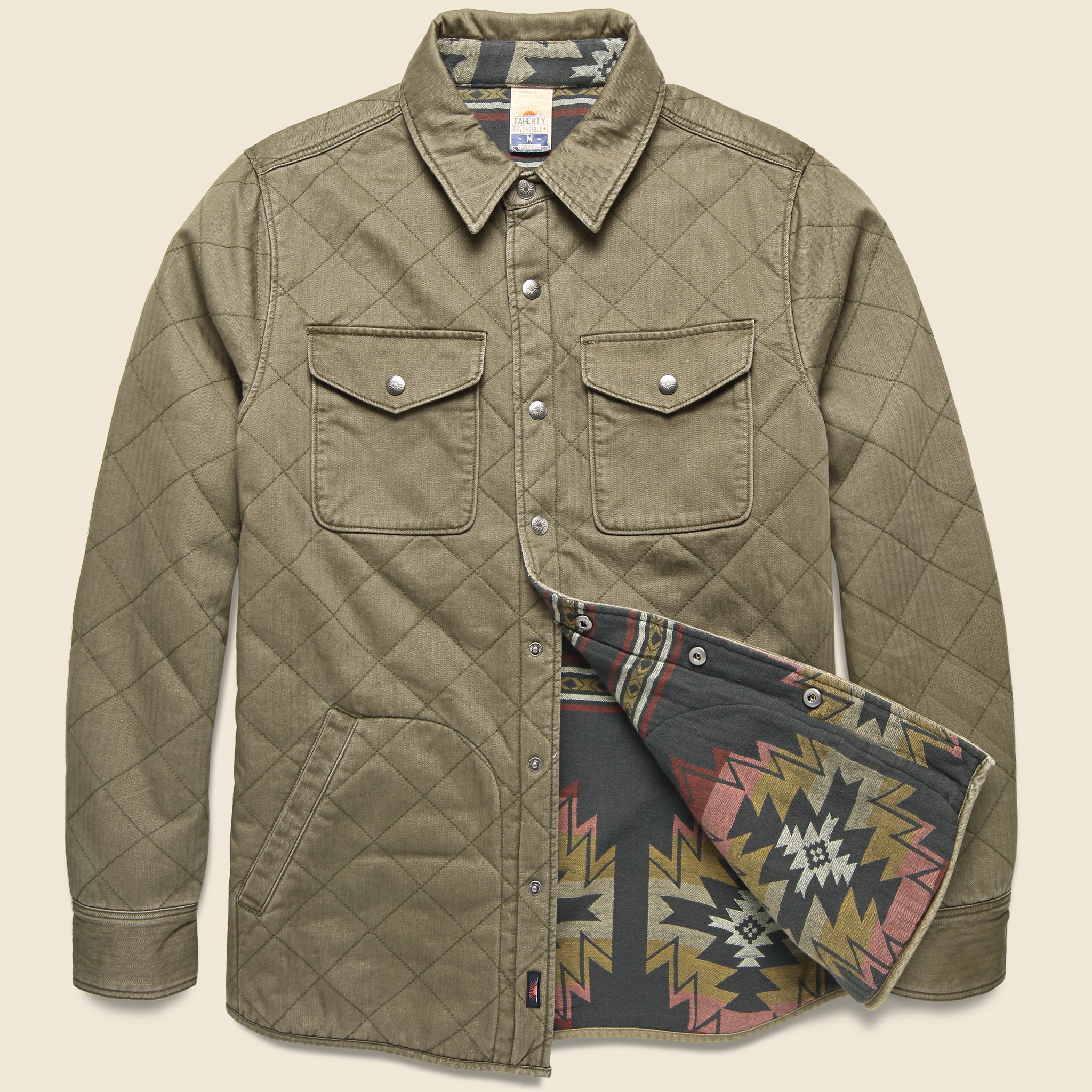 Reverse Bondi Jacket - Olive/Black Star Nation - Faherty - STAG Provisions - Outerwear - Coat / Jacket