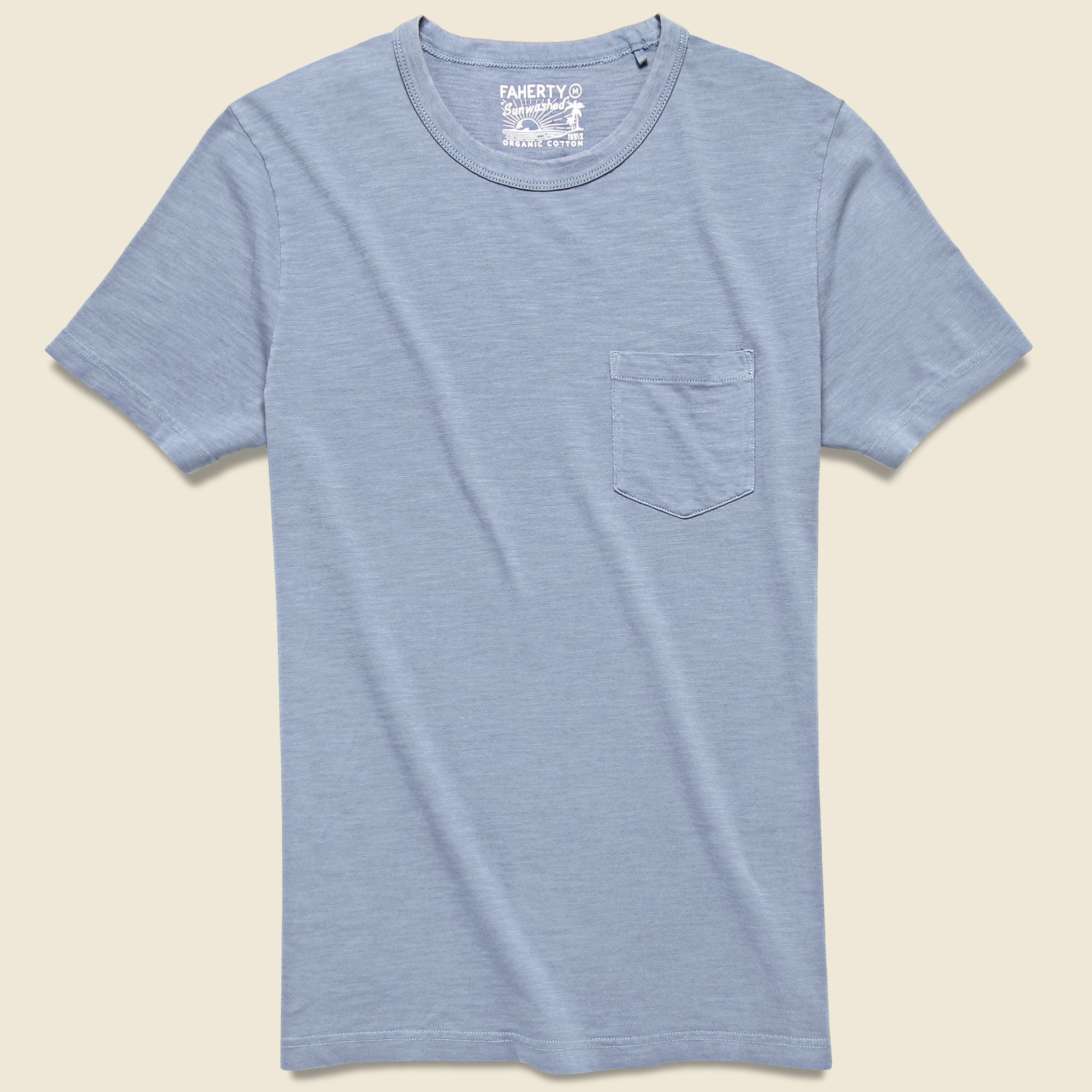 Garment Dyed Pocket Tee - Typhoon Blue - Faherty - STAG Provisions - Tops - S/S Tee