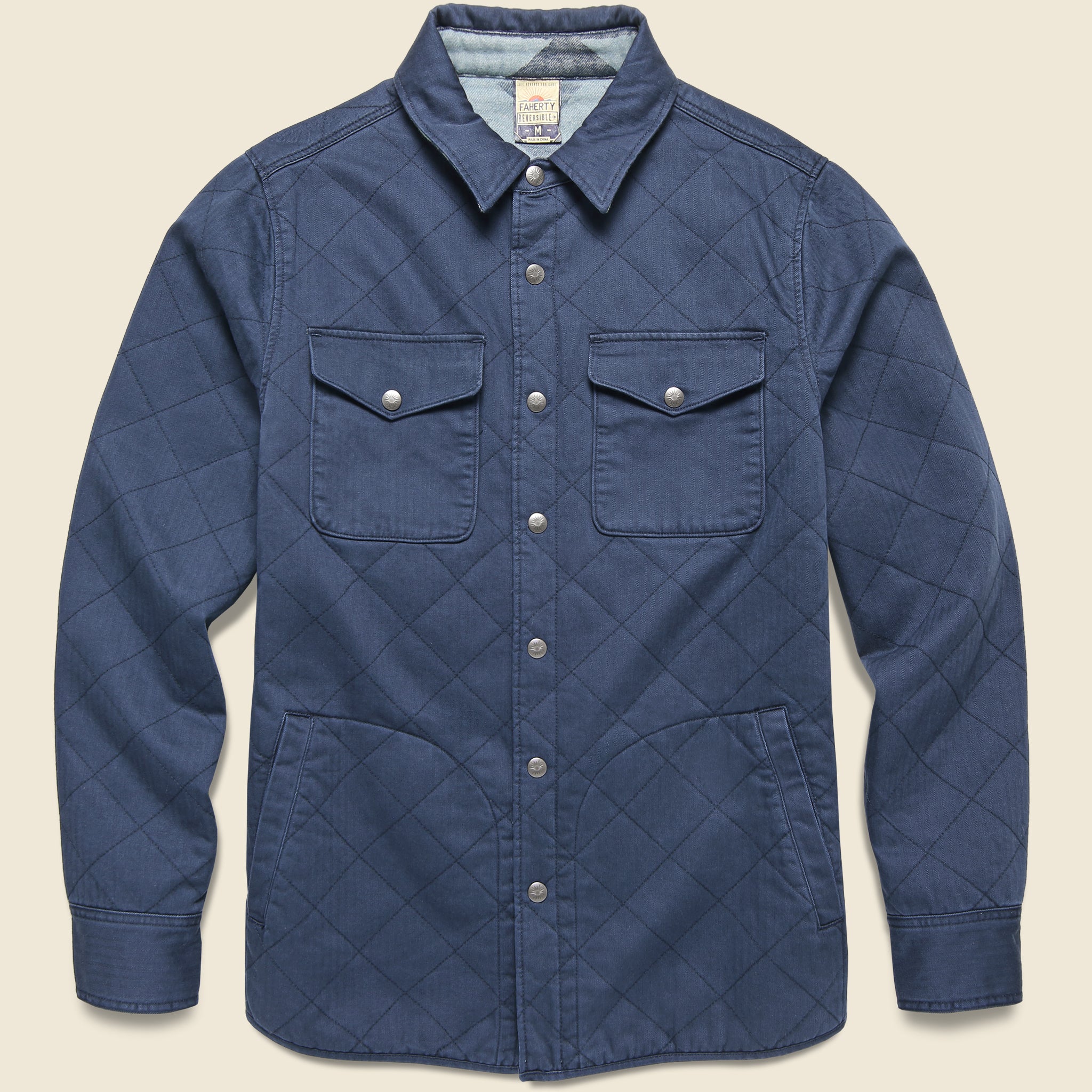 Reverse Bondi Jacket - Navy/Six Rivers Turquoise - Faherty - STAG Provisions - Outerwear - Coat / Jacket