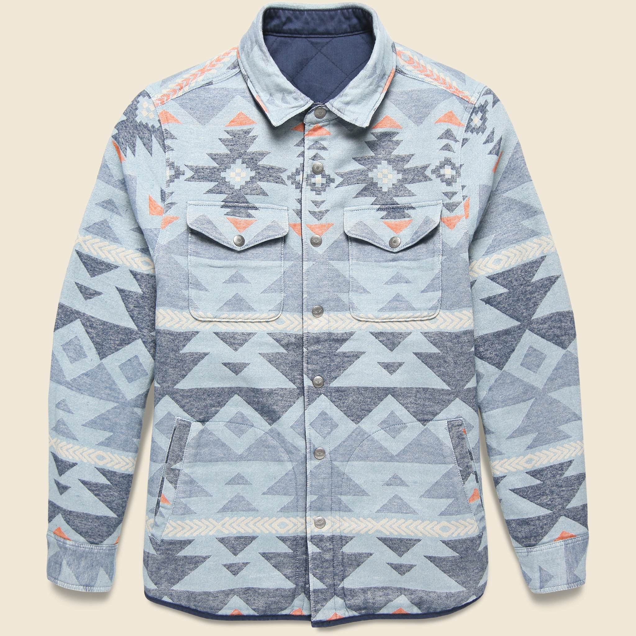 Reverse Bondi Jacket - Navy/Six Rivers Turquoise - Faherty - STAG Provisions - Outerwear - Coat / Jacket