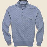 Epic Quilted Fleece Pullover - Faded Blue Heather - Faherty - STAG Provisions - Tops - Fleece / Sweatshirt