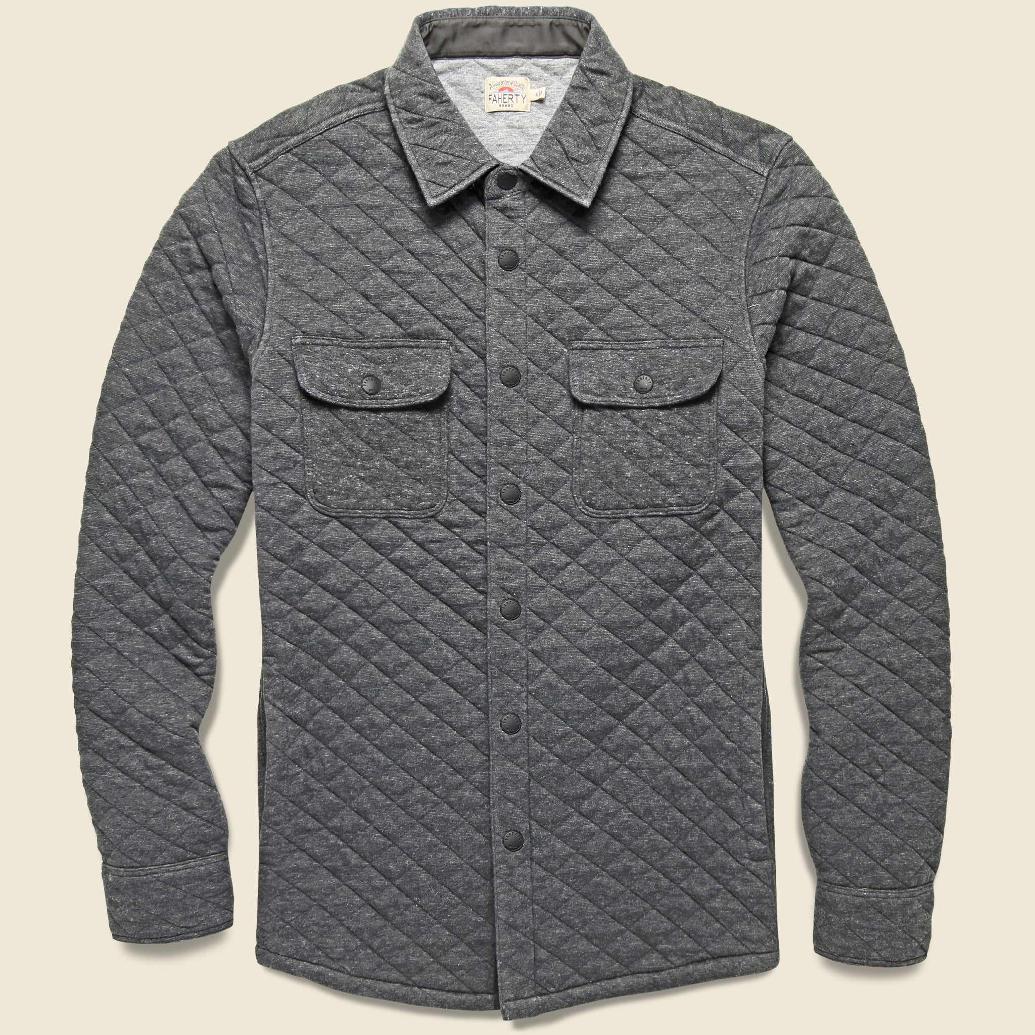 Epic Quilted Fleece CPO Shirt Jacket - Charcoal Heather - Faherty - STAG Provisions - Outerwear - Shirt Jacket