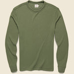 Legend Waffle Crew Shirt - Spruce Olive - Faherty - STAG Provisions - Tops - L/S Knit