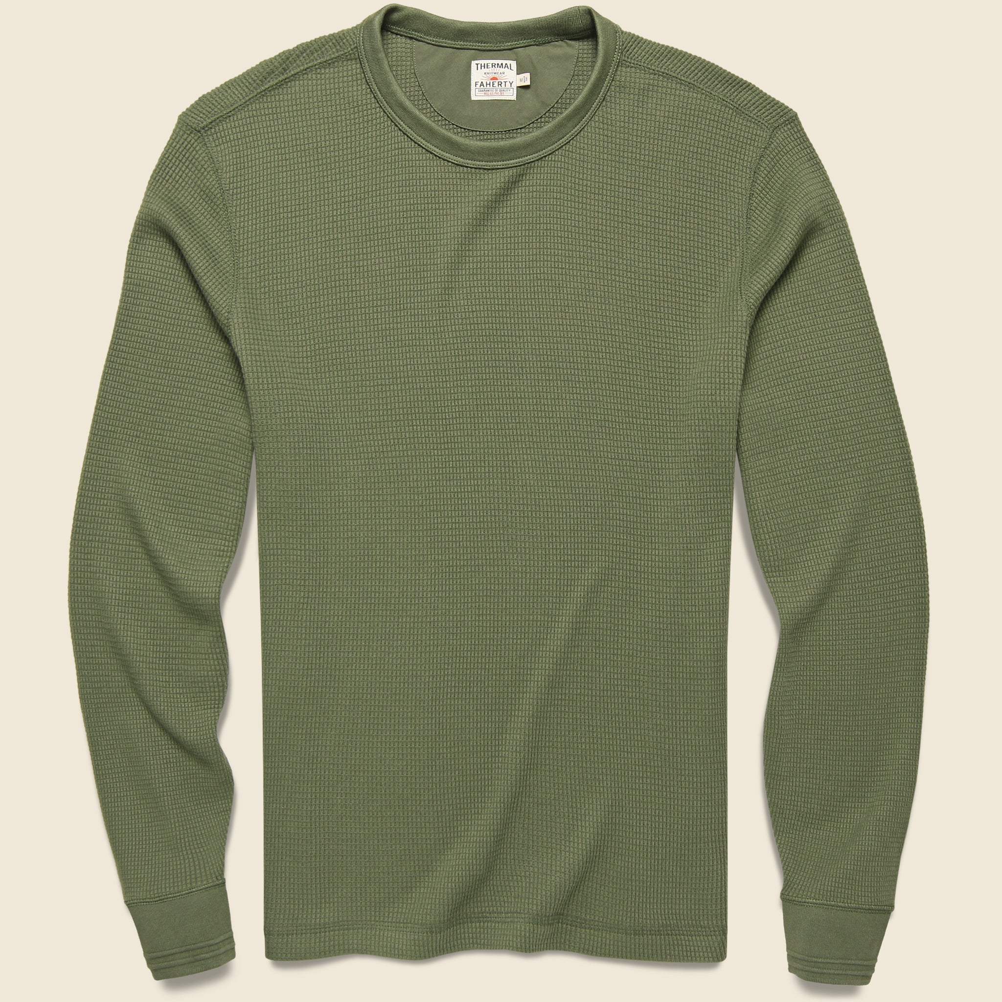 Legend Waffle Crew Shirt - Spruce Olive - Faherty - STAG Provisions - Tops - L/S Knit