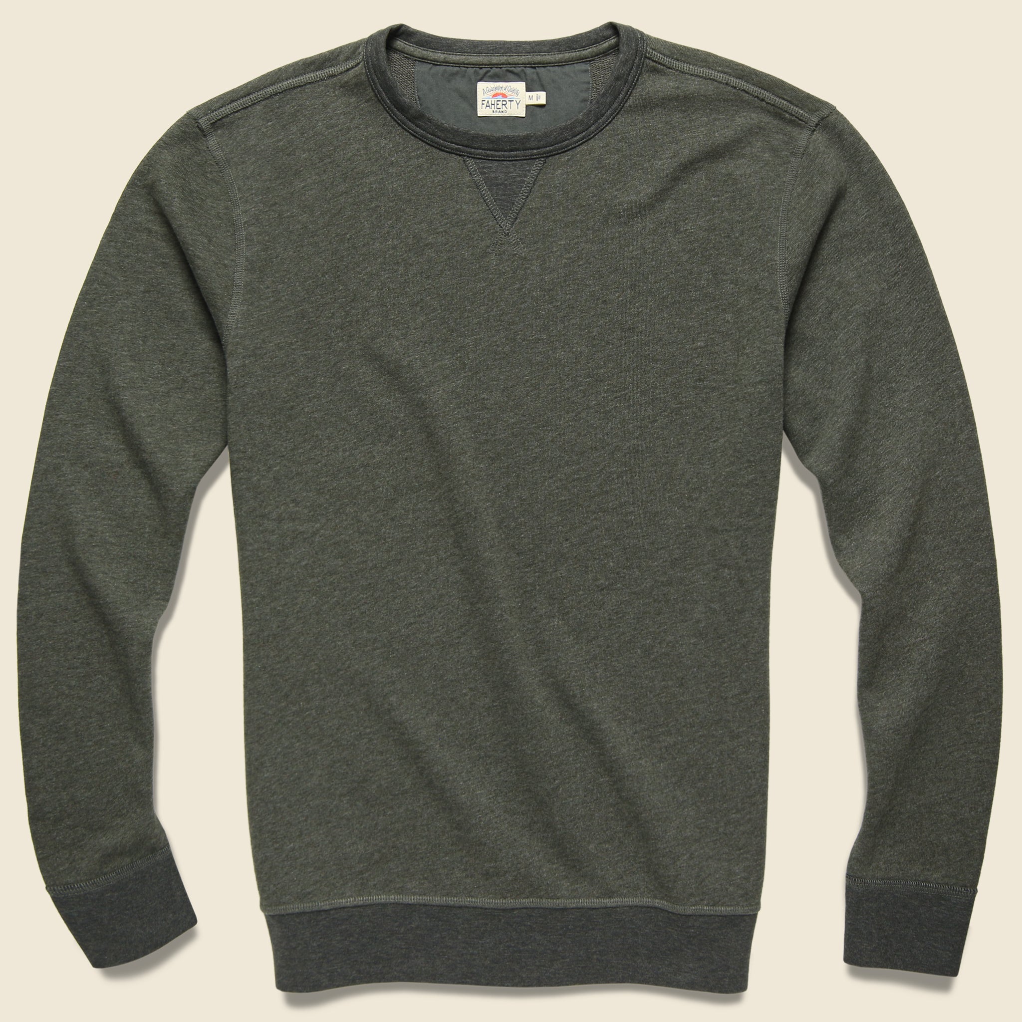 French Terry Crewneck - Washed Black - Faherty - STAG Provisions - Tops - Fleece / Sweatshirt