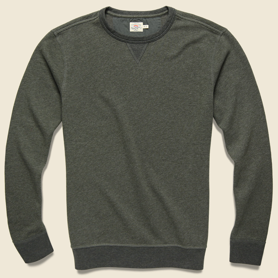Faherty French Terry Crewneck - Washed Black