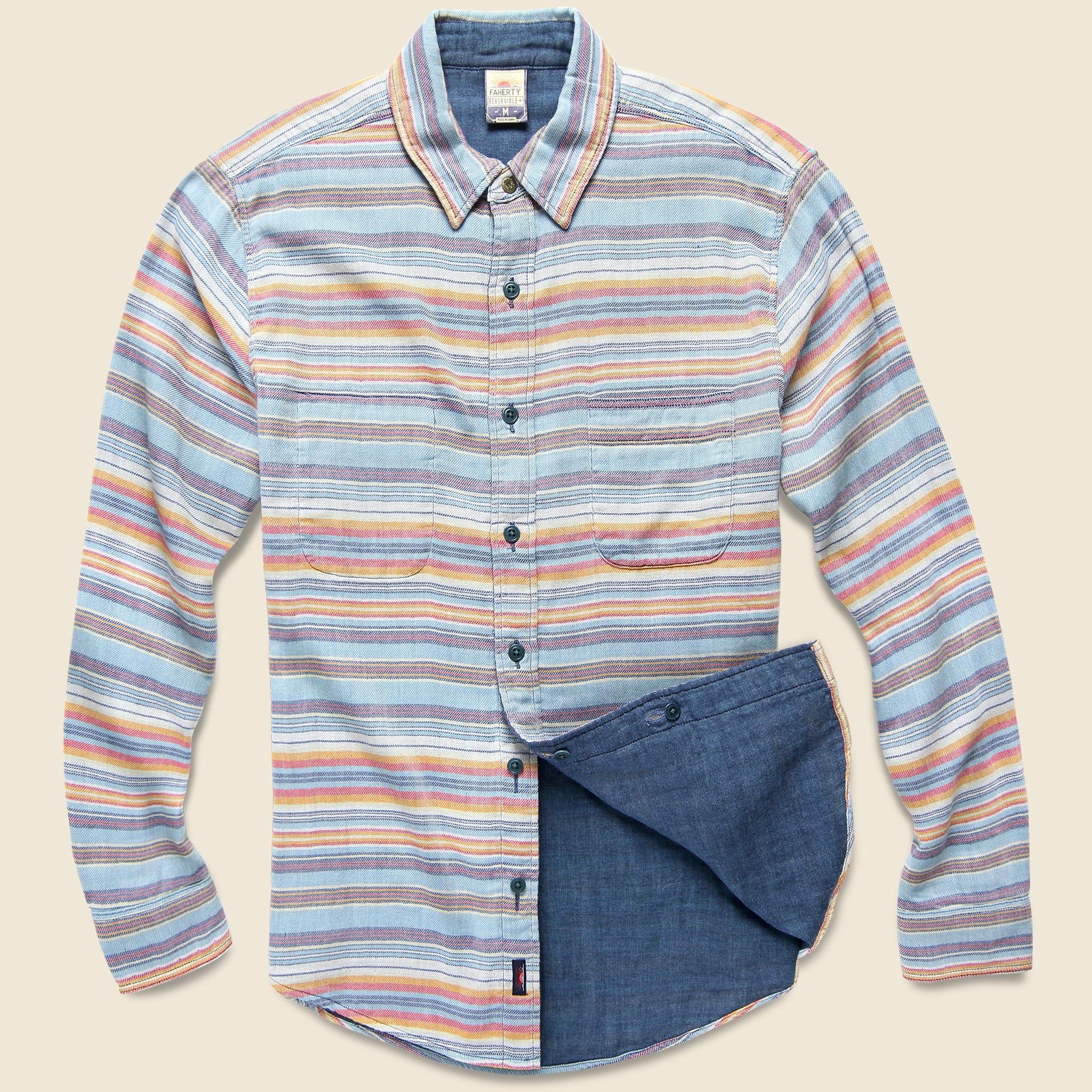 
                          Reversible Belmar Shirt - Morning Light Serape - Faherty - STAG Provisions - Tops - L/S Woven - Plaid
                        