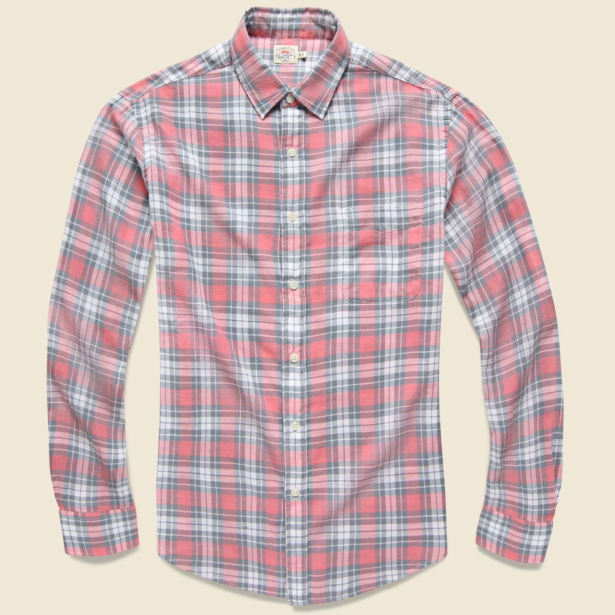 Ventura Shirt - Sierra Rose Cream - Faherty - STAG Provisions - Tops - L/S Woven - Plaid