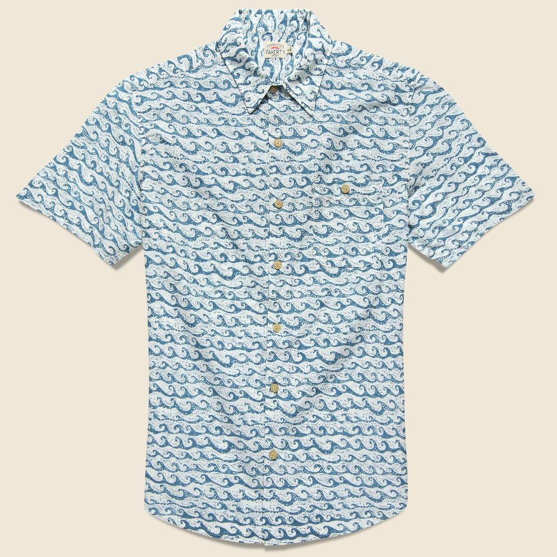 Faherty Coast Shirt - Wave Print