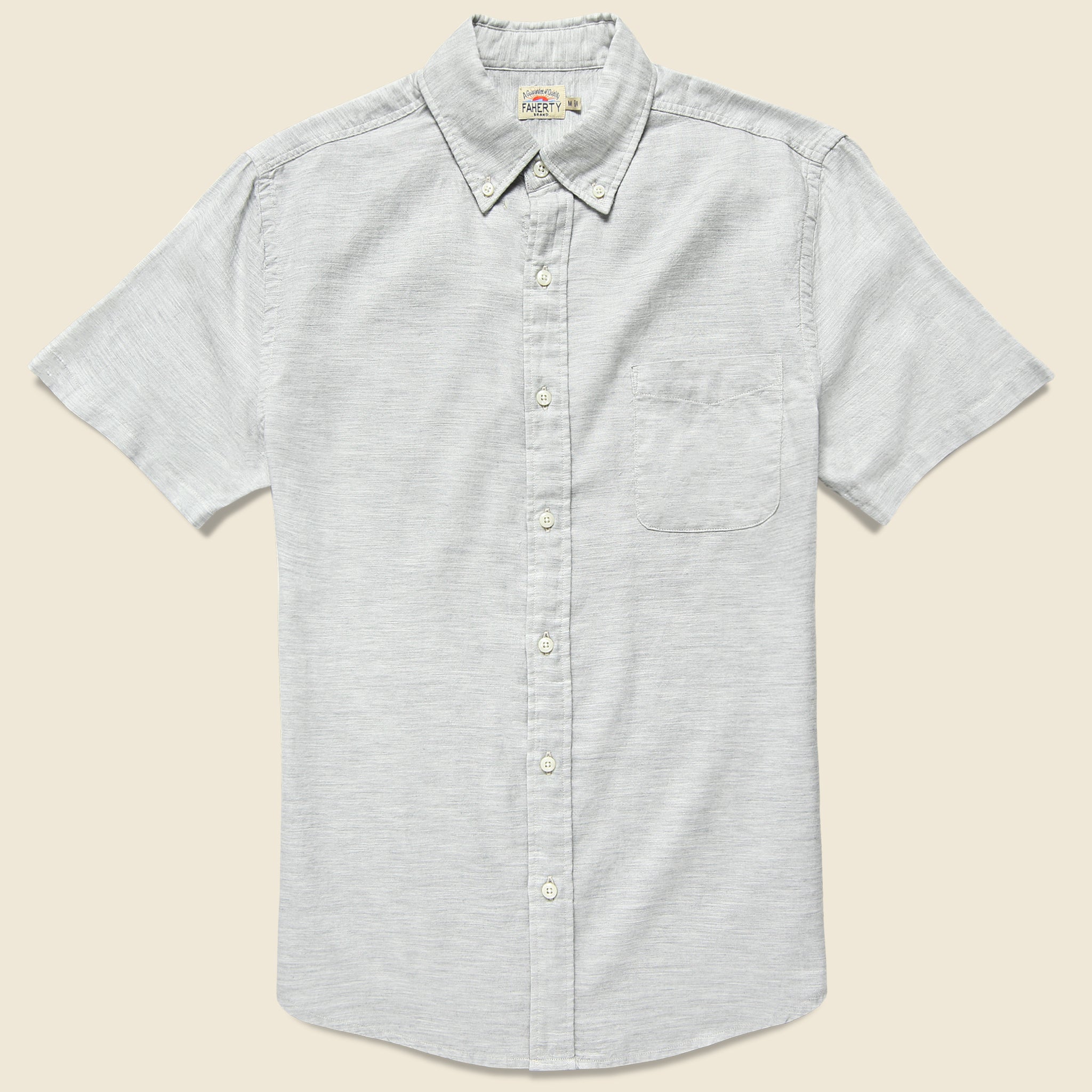 Oxford Ventura Shirt - Light Grey Heather - Faherty - STAG Provisions - Tops - S/S Woven - Solid