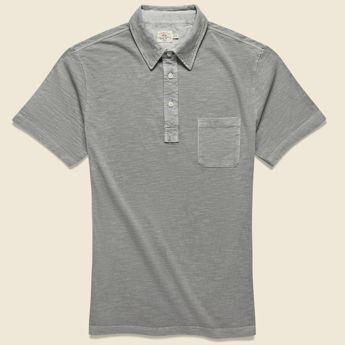 Faherty Garment Dyed Polo Shirt - Ice Grey