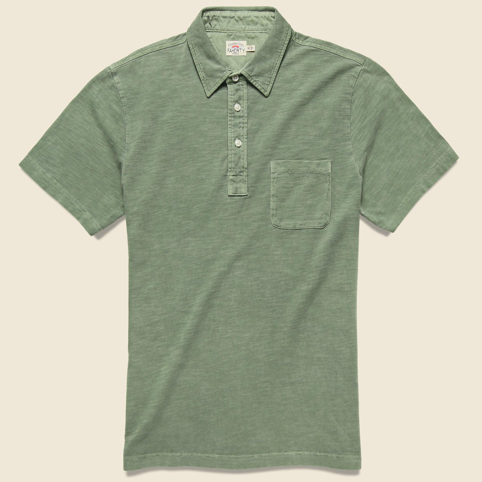 Garment Dyed Polo Shirt - Spring Olive - Faherty - STAG Provisions - Tops - S/S Knit