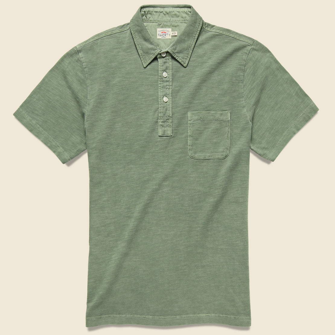 Faherty Garment Dyed Polo Shirt - Spring Olive