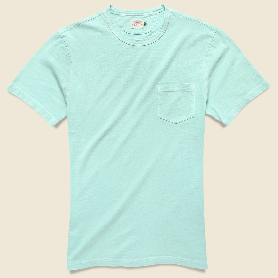 Faherty Garment Dyed Pocket Tee - Water Blue