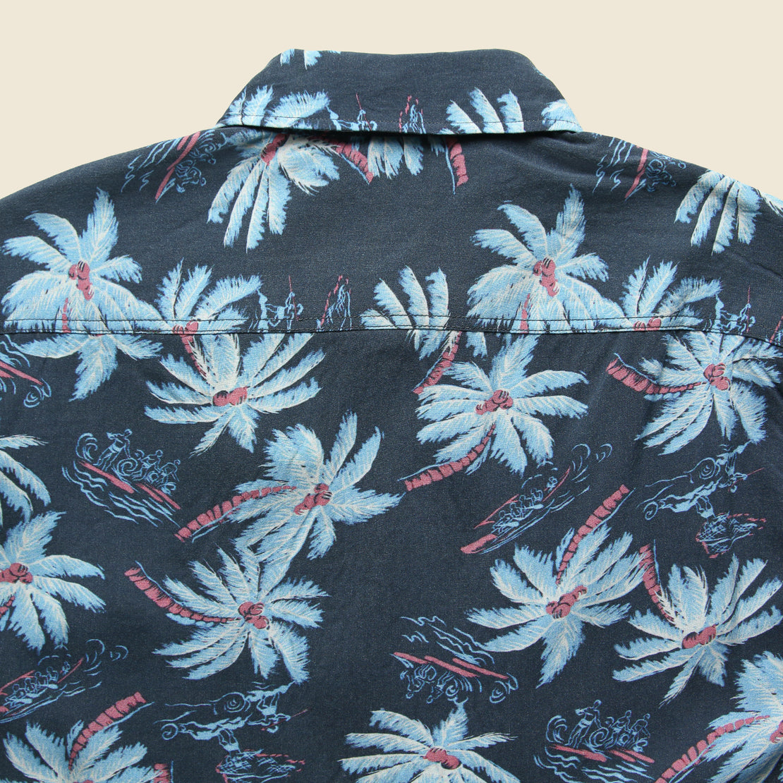 Rayon Hawaiian Shirt - Midnight Palm