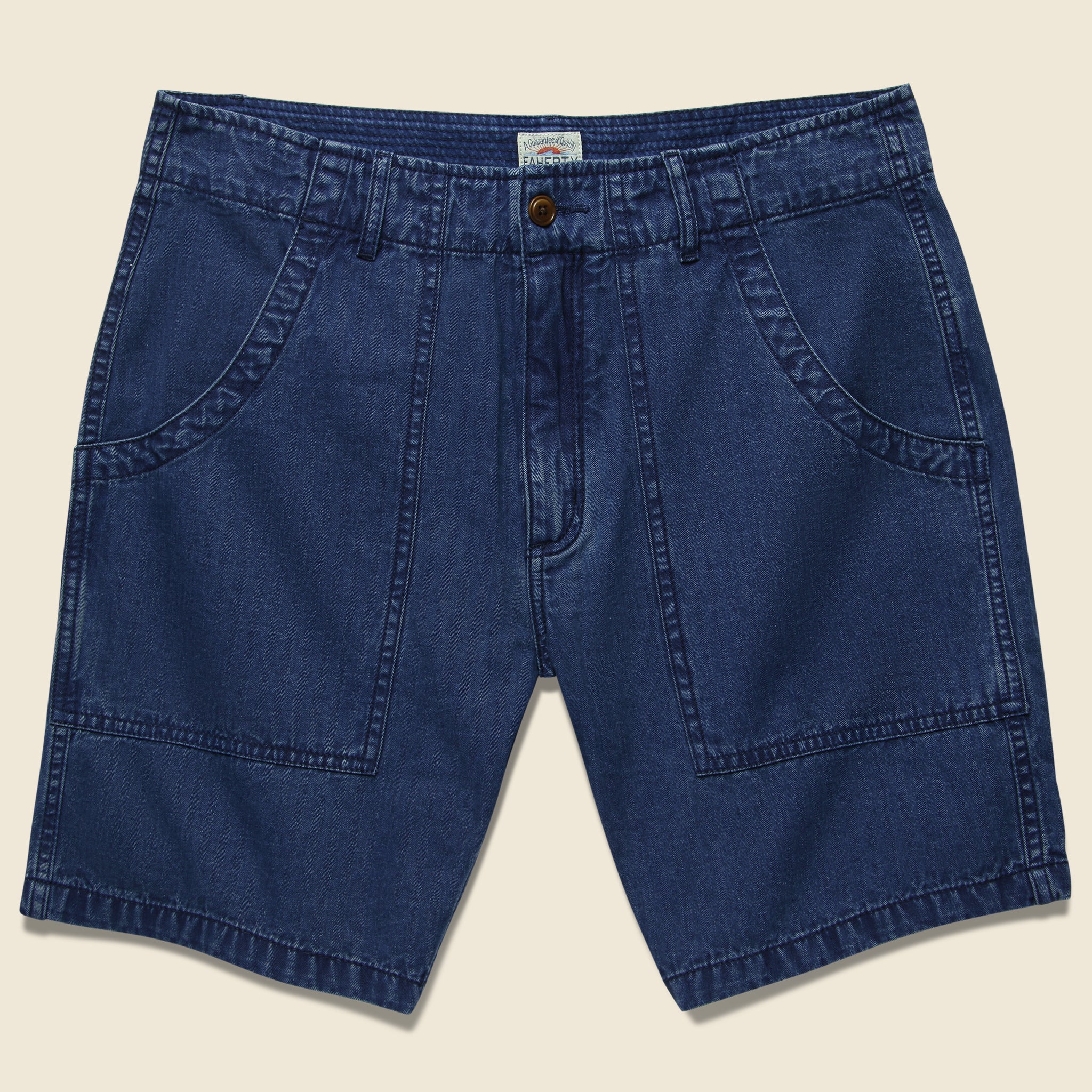 Camp Short - Washed Indigo Herringbone - Faherty - STAG Provisions - Shorts - Solid