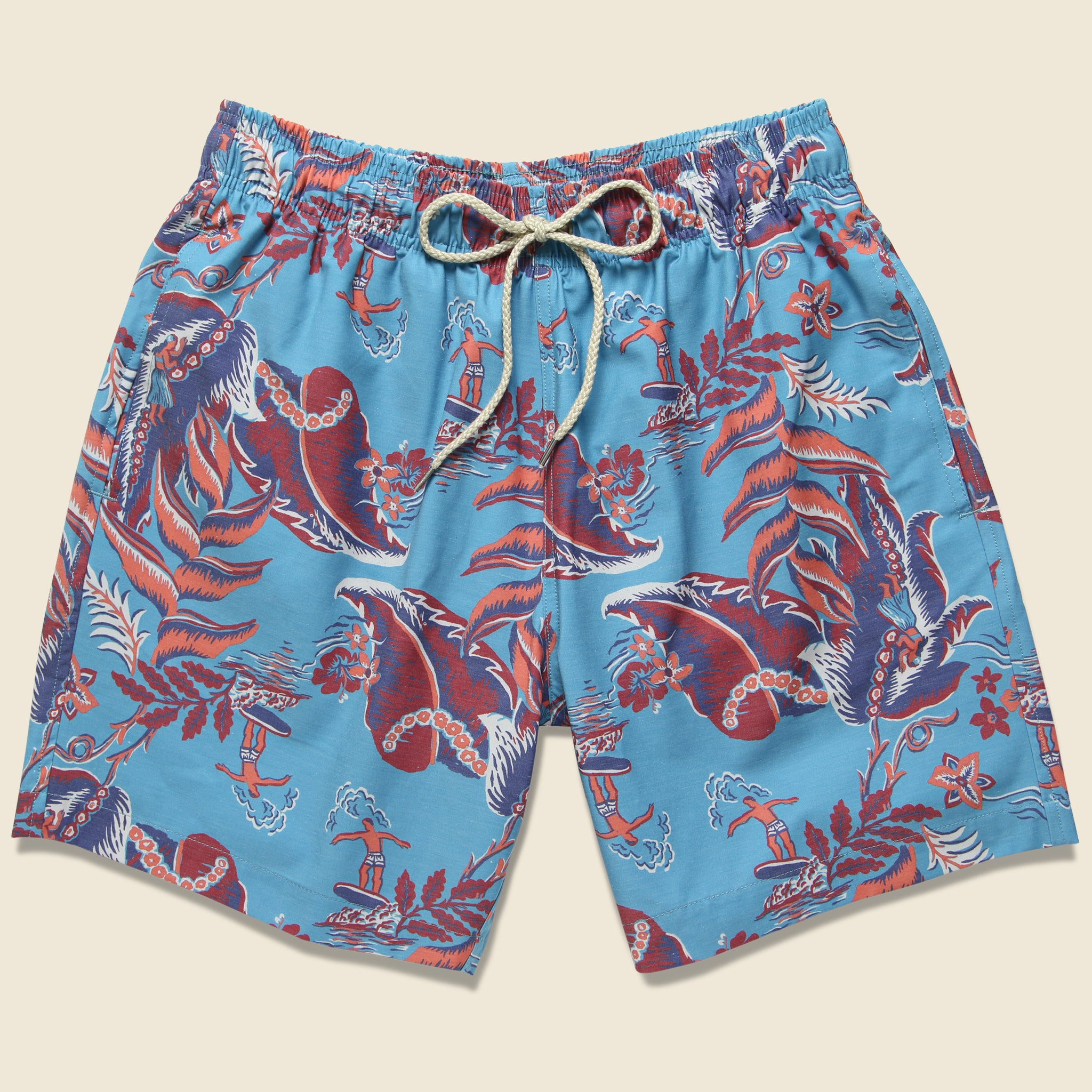 Beacon Trunk - Leaf Hawaiian Print - Faherty - STAG Provisions - Shorts - Swim