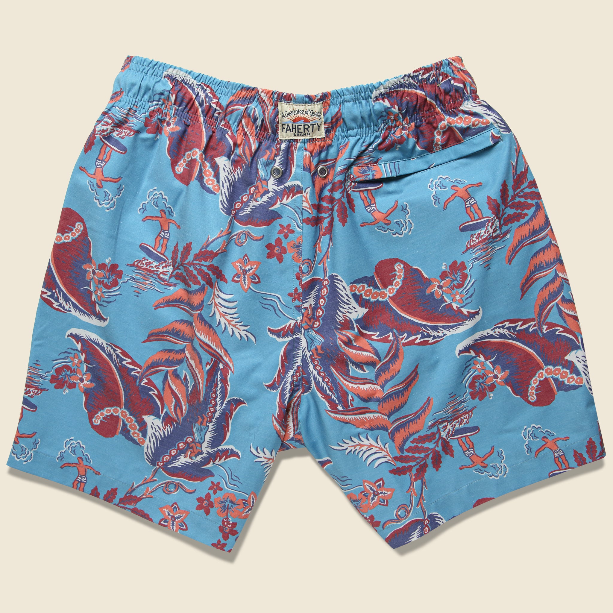 
                          Beacon Trunk - Leaf Hawaiian Print - Faherty - STAG Provisions - Shorts - Swim
                        