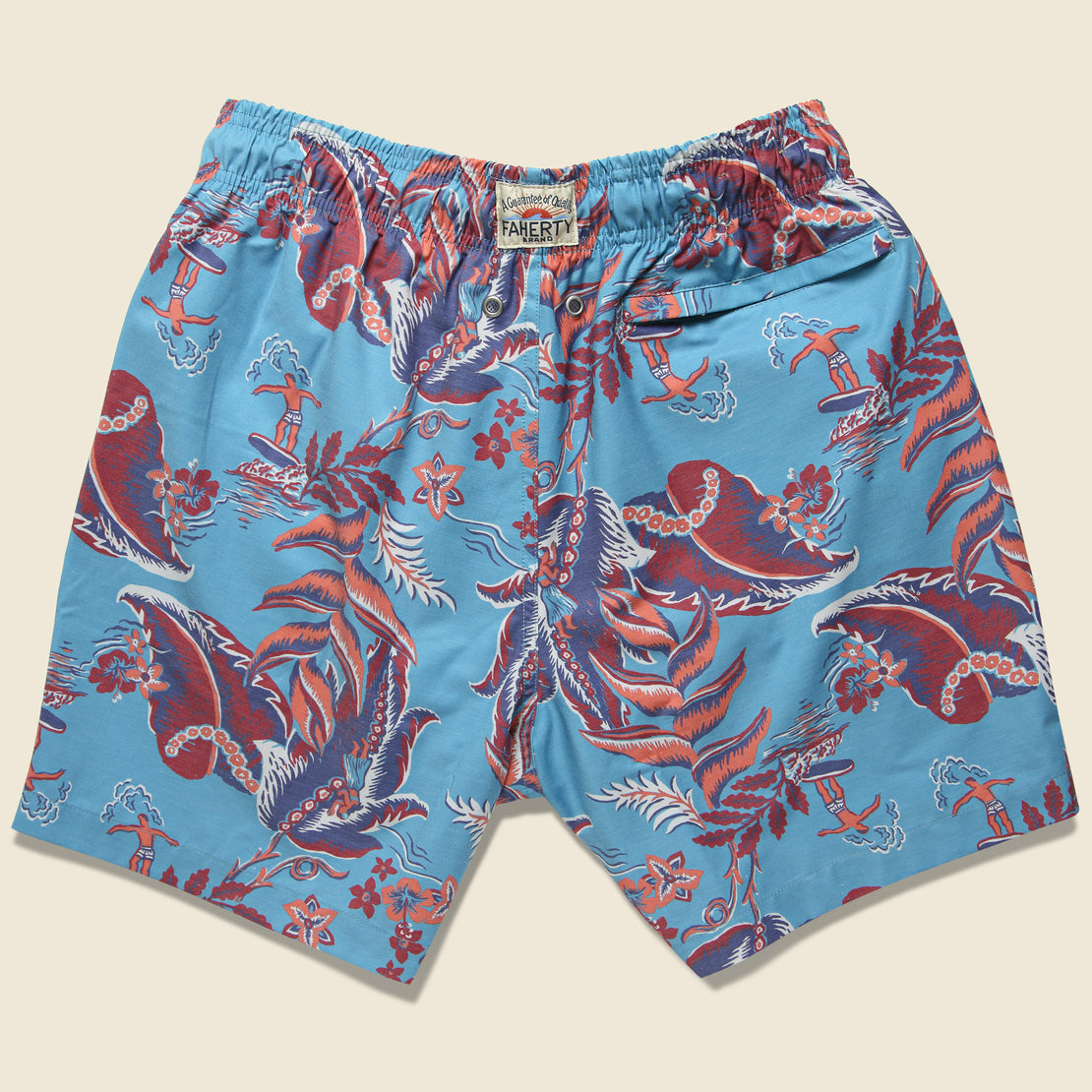 Beacon Trunk - Leaf Hawaiian Print - Faherty - STAG Provisions - Shorts - Swim