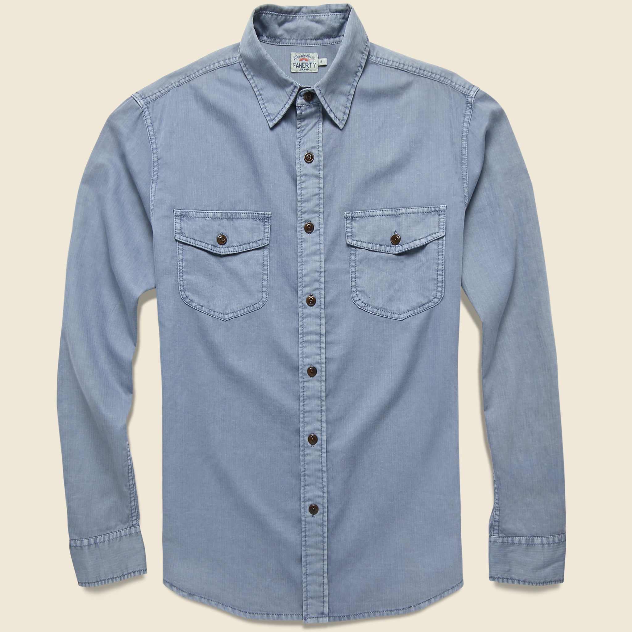 Radar Shirt - Flint Blue - Faherty - STAG Provisions - Tops - L/S Woven - Solid
