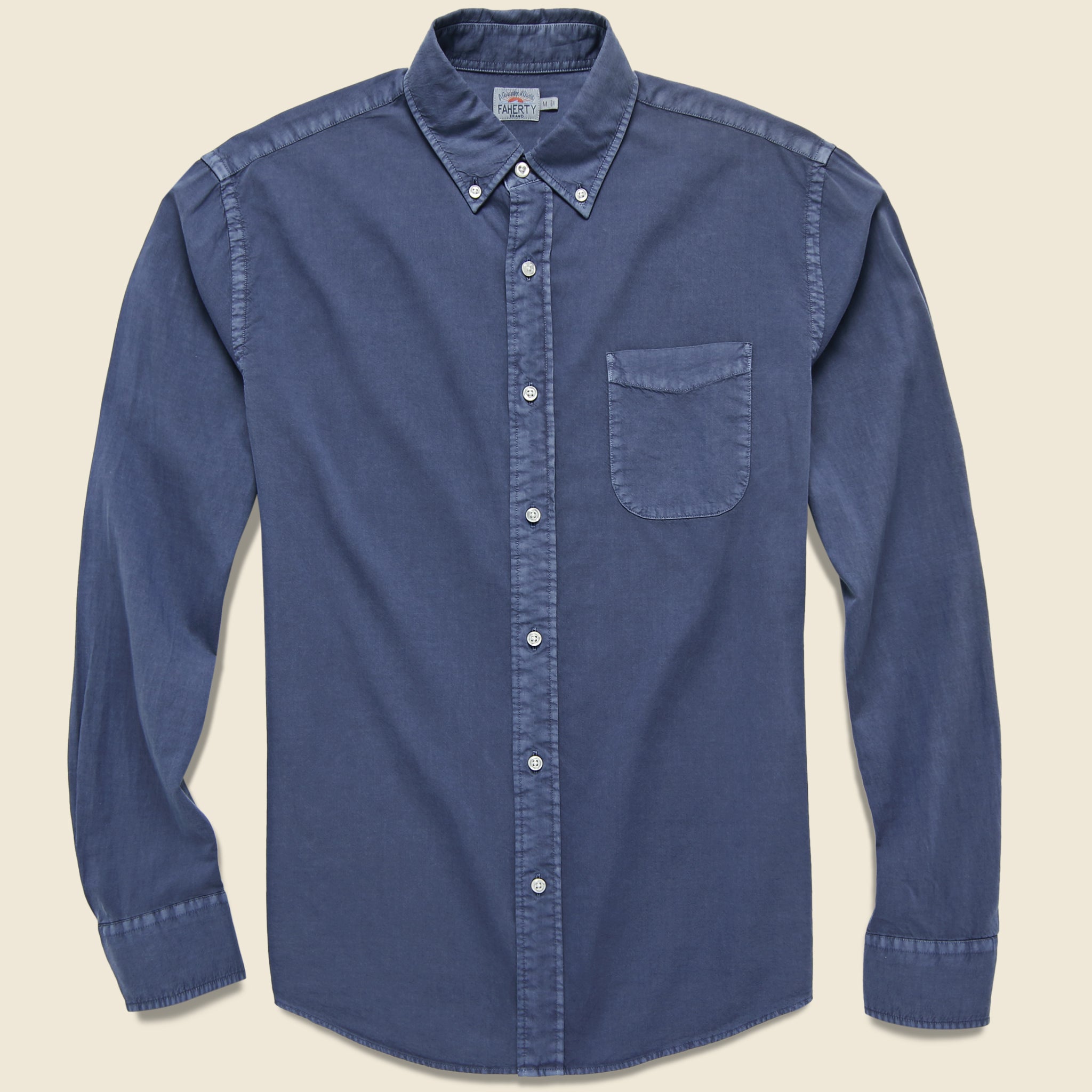 Garment Dyed Poplin Shirt - Navy - Faherty - STAG Provisions - Tops - L/S Woven - Solid