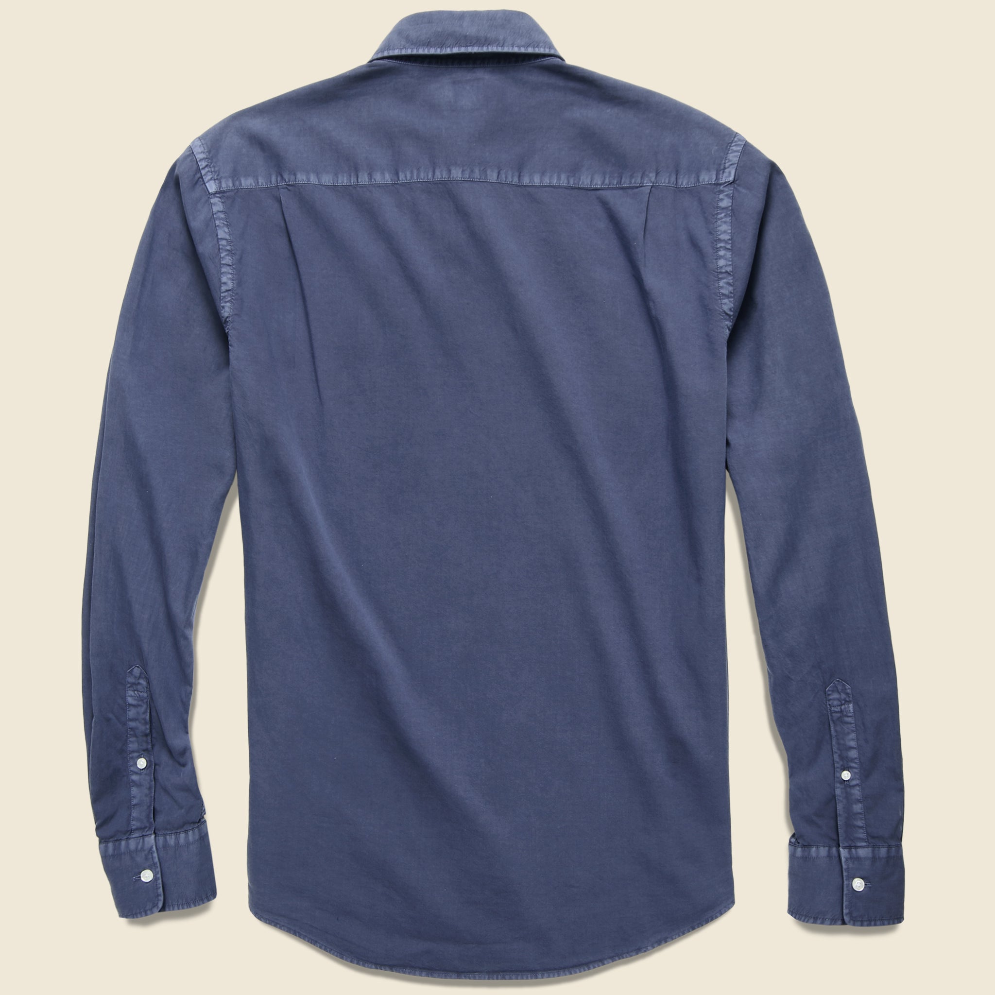 Garment Dyed Poplin Shirt - Navy - Faherty - STAG Provisions - Tops - L/S Woven - Solid