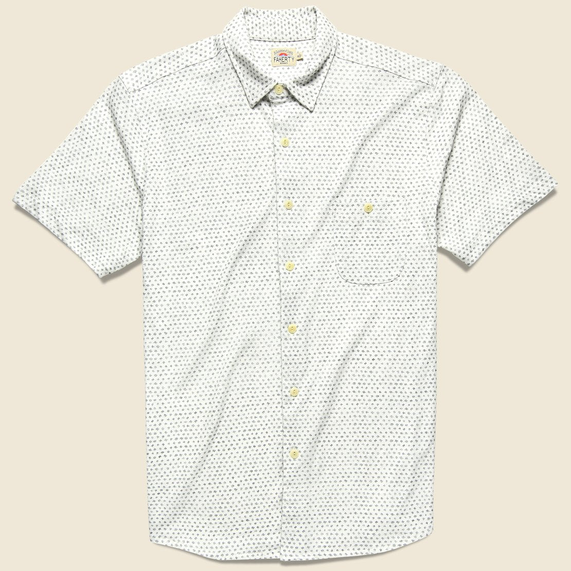 Knit Pacific Shirt - White Flame - Faherty - STAG Provisions - Tops - S/S Woven - Other Pattern