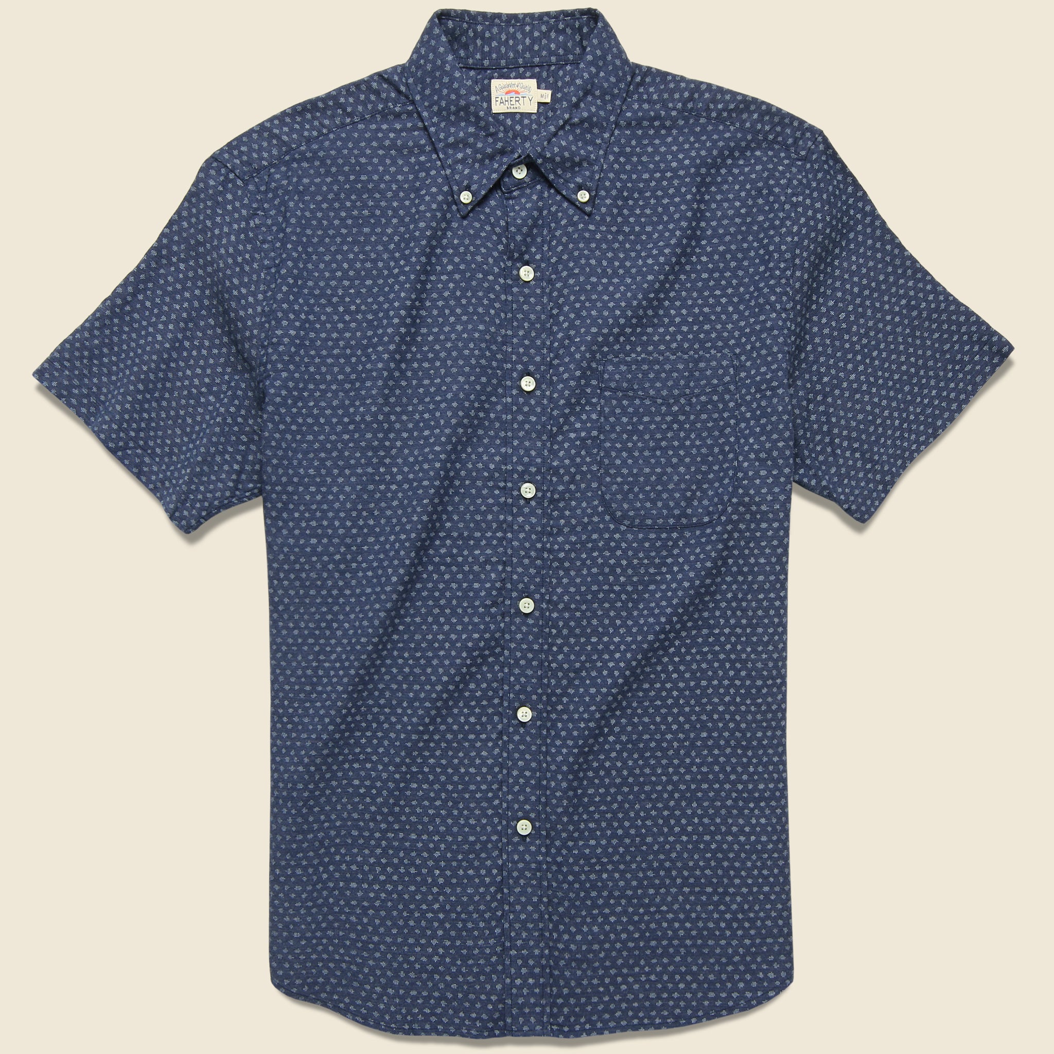 Pacific Shirt - Navy Fleck - Faherty - STAG Provisions - Tops - S/S Woven - Other Pattern