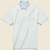 Jersey Beach Polo - White/Light Indigo - Faherty - STAG Provisions - Tops - S/S Knit