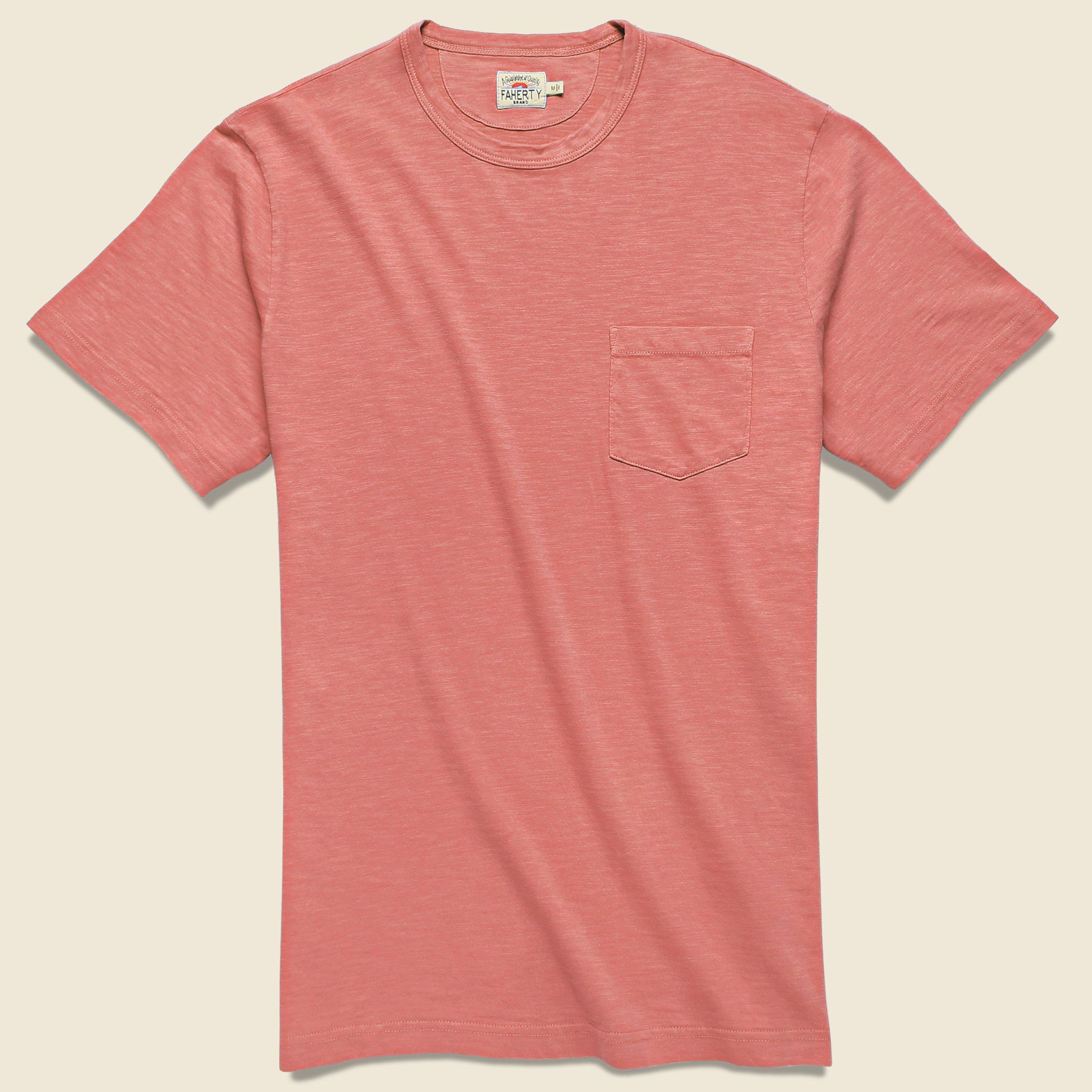 Garment Dyed Pocket Tee - New Red - Faherty - STAG Provisions - Tops - S/S Tee