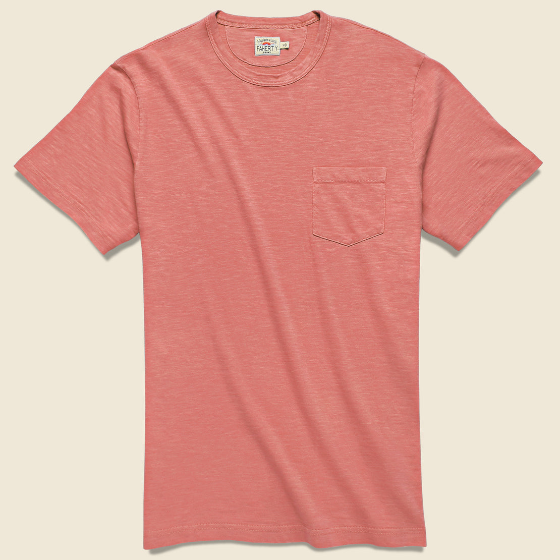 Faherty Garment Dyed Pocket Tee - New Red
