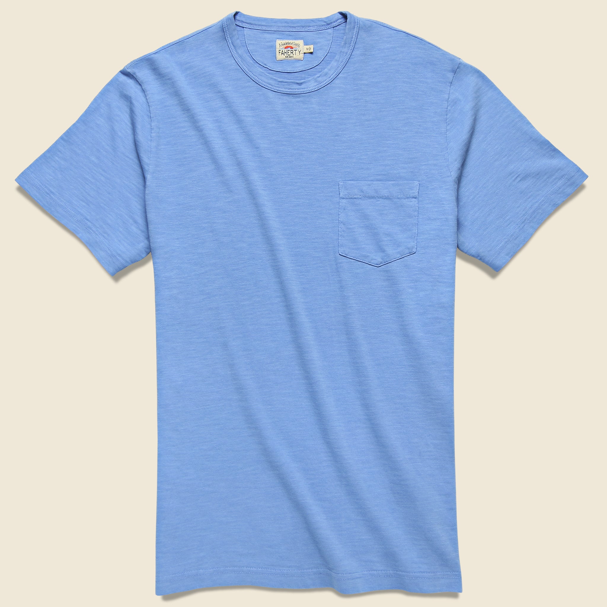 Garment Dyed Pocket Tee - Azure - Faherty - STAG Provisions - Tops - S/S Tee