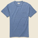 Indigo Pocket Tee - Medium Wash/White - Faherty - STAG Provisions - Tops - S/S Tee