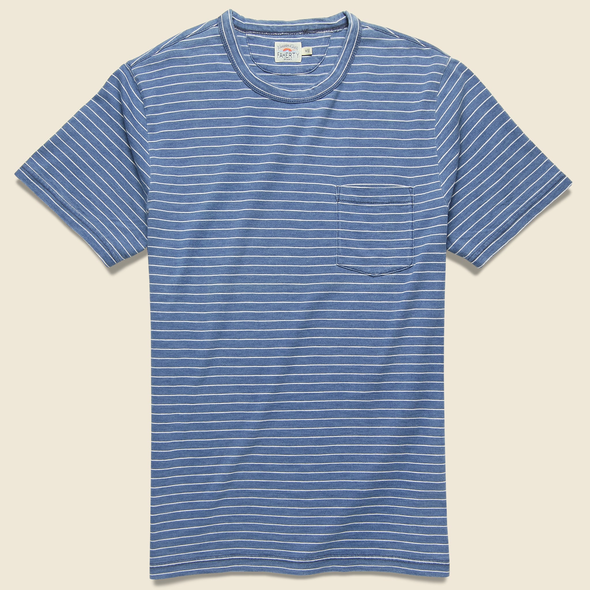 Indigo Pocket Tee - Medium Wash/White - Faherty - STAG Provisions - Tops - S/S Tee