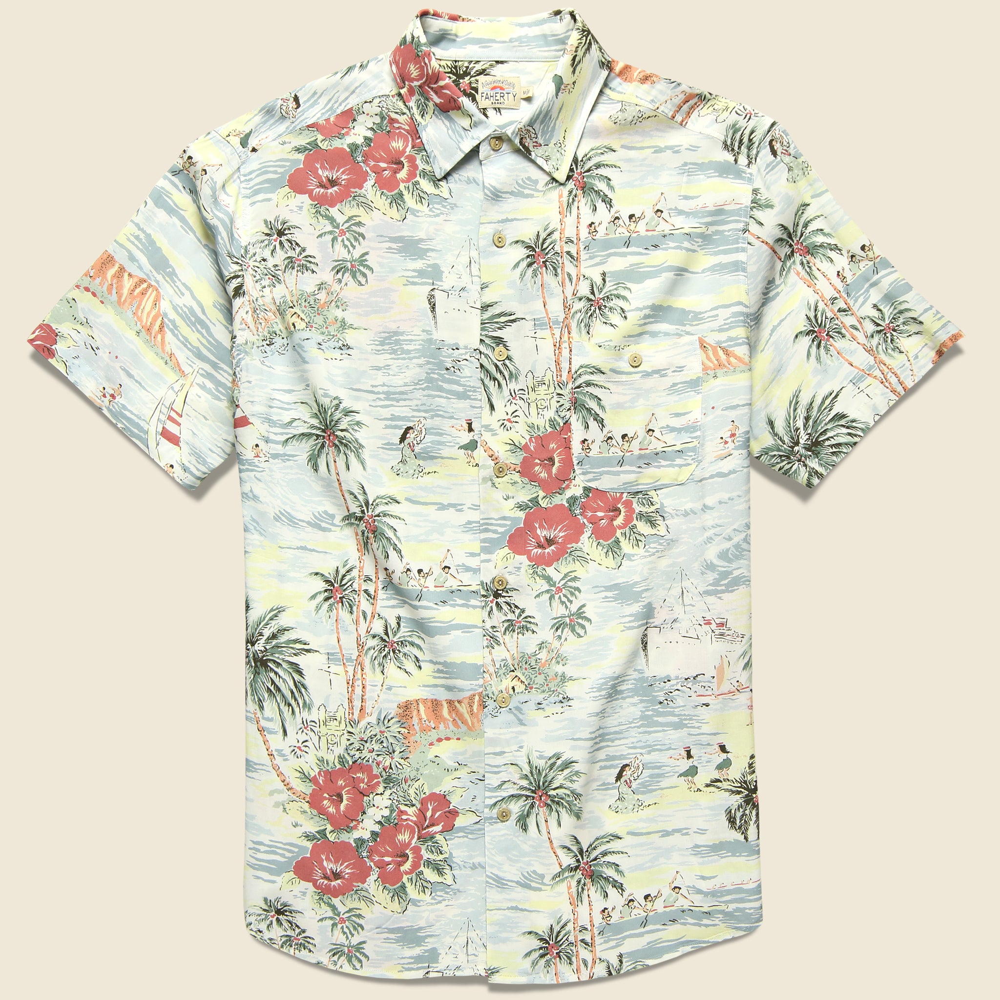 Rayon Hawaiian Shirt - Aloha Bliss - Faherty - STAG Provisions - Tops - S/S Woven - Floral
